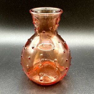 Coral Dimpled Beaker Mini Bud Vase 4”